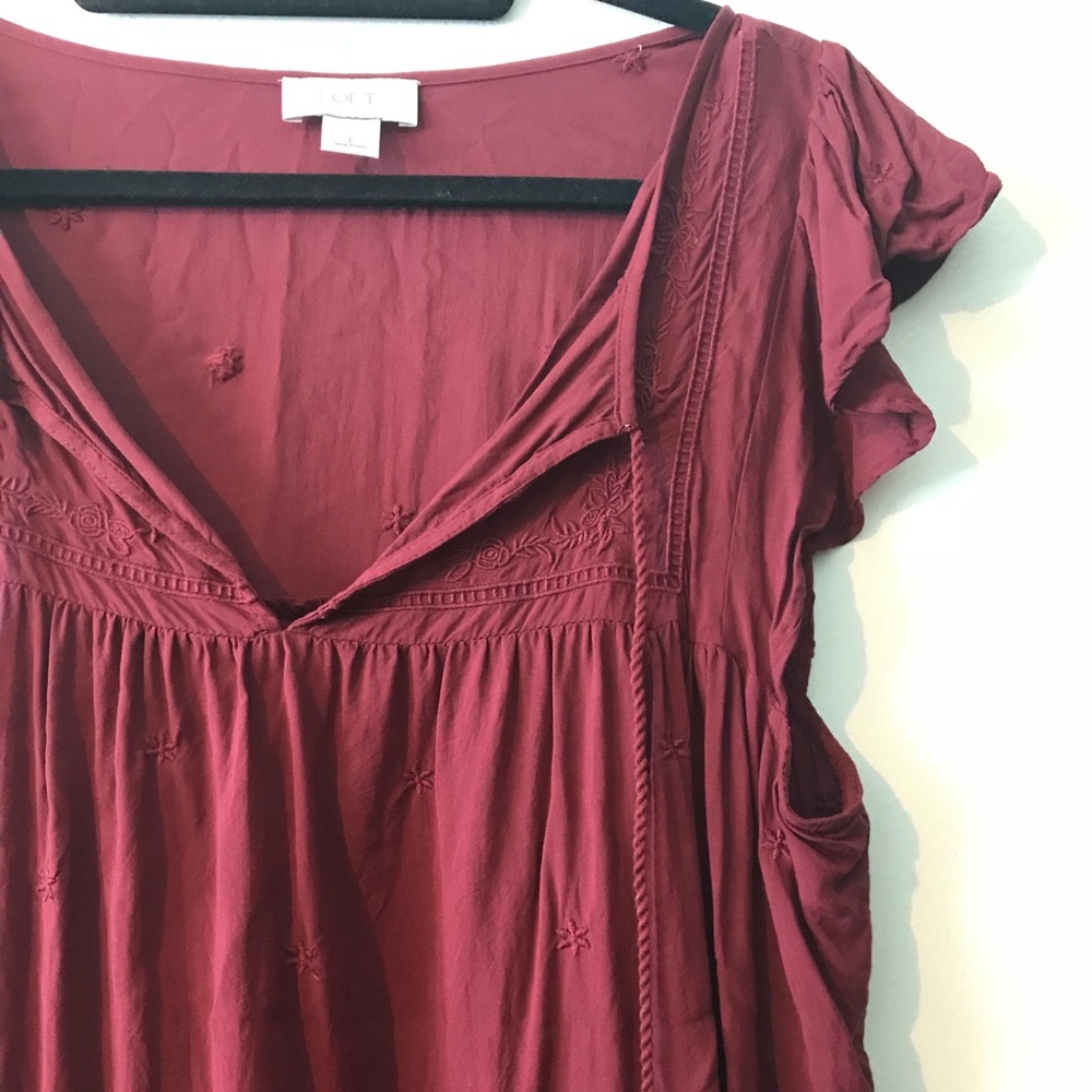 Loft ruffle sleeve top